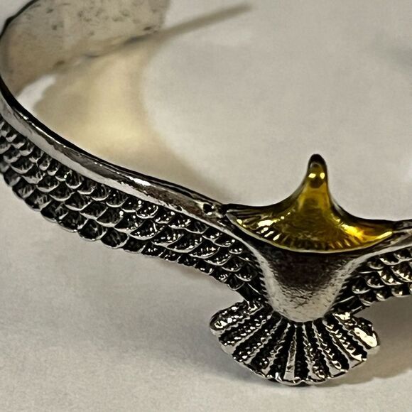 Viking Eagle Wing Bracelet Silver Plated Wristband Open Eagle Wing Cuff bracelet - Picture 6 of 15